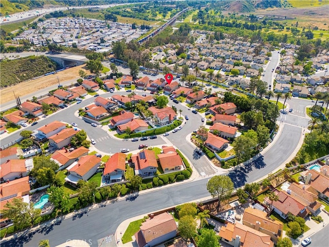 drone / aerial view featuring a residential view