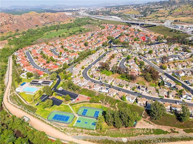 bird's eye view with a residential view