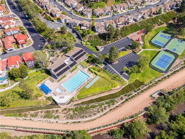 aerial view featuring a residential view