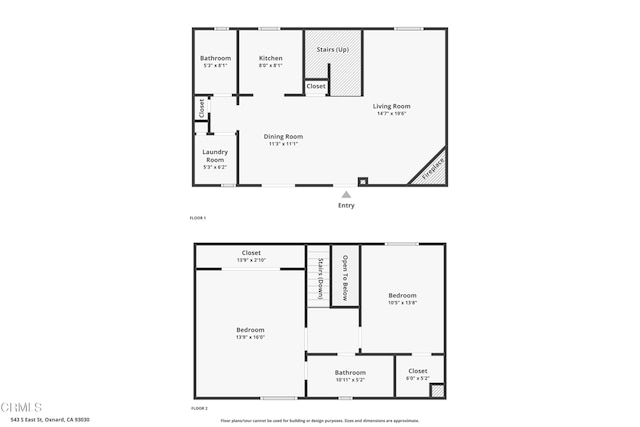 543 S E St, Oxnard, CA 93030 - room layout
