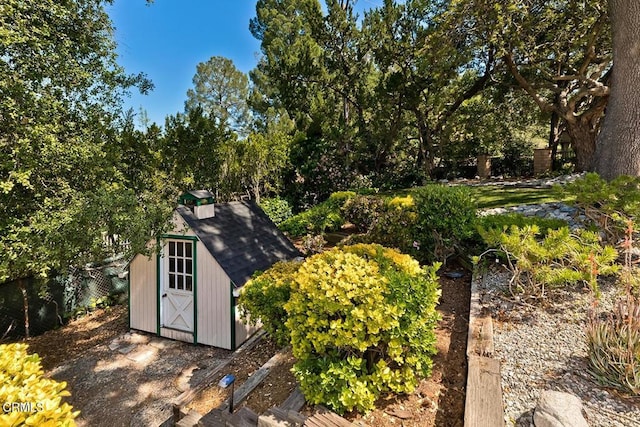 view of shed
