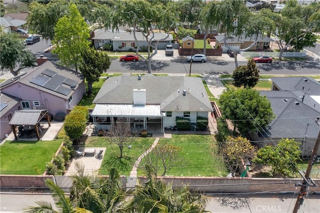 bird's eye view with a residential view
