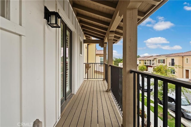 balcony with a residential view