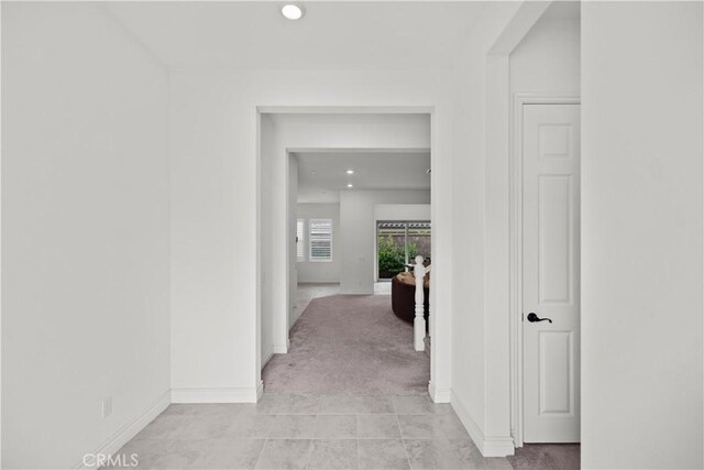 107 Frontier, Irvine, CA 92620 - corridor with baseboards, light colored carpet, and recessed lighting