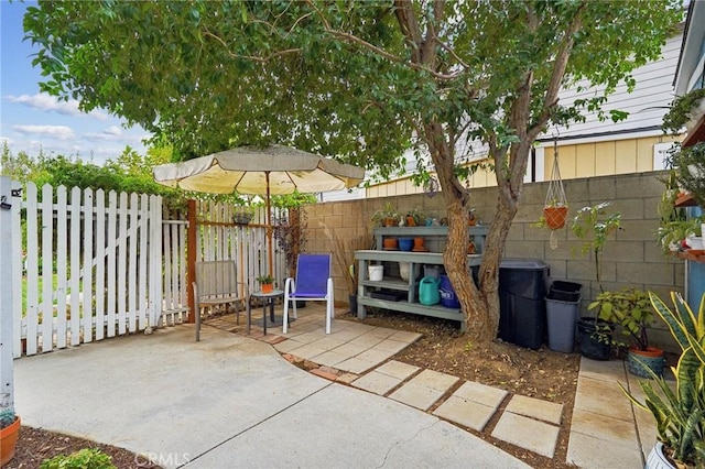 view of patio / terrace with a fenced backyard