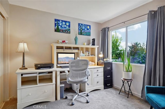 office featuring carpet floors and baseboards