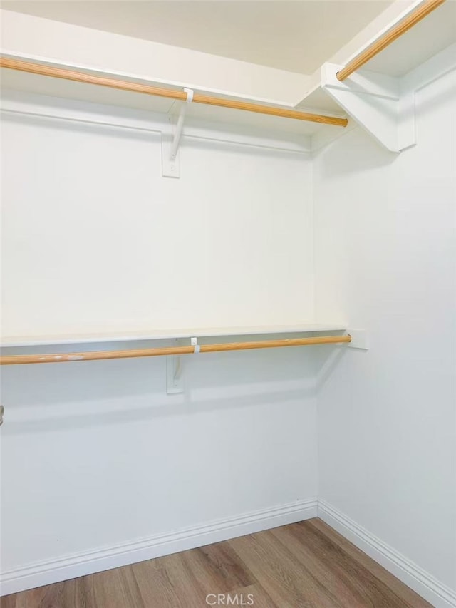 spacious closet with wood finished floors