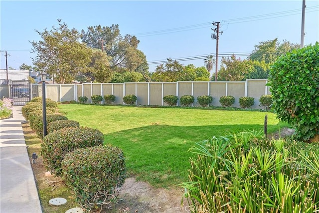 view of yard with fence