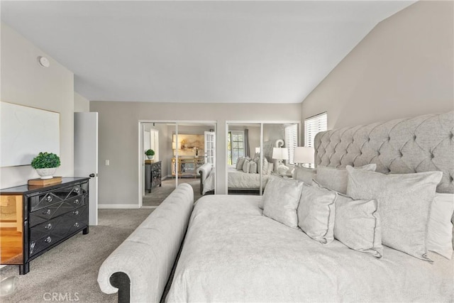 21340 Via Del Puma, Yorba Linda, CA 92887 - carpeted bedroom with lofted ceiling and multiple closets
