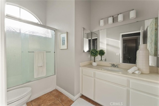 21340 Via Del Puma, Yorba Linda, CA 92887 - full bath with vanity, tile patterned flooring, and bath / shower combo with glass door