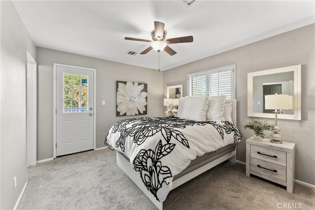 21340 Via Del Puma, Yorba Linda, CA 92887 - bedroom with multiple windows, carpet, and a ceiling fan