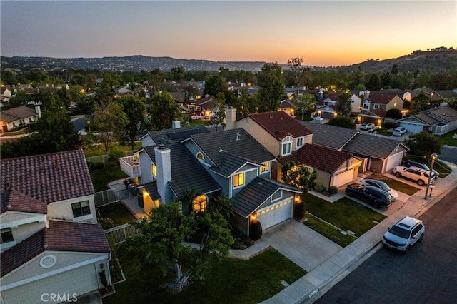 21340 Via Del Puma, Yorba Linda, CA 92887 - aerial view at dusk of a residential view