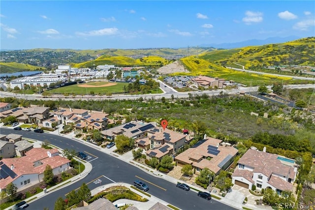 aerial view with a residential view