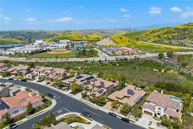 aerial view featuring a residential view