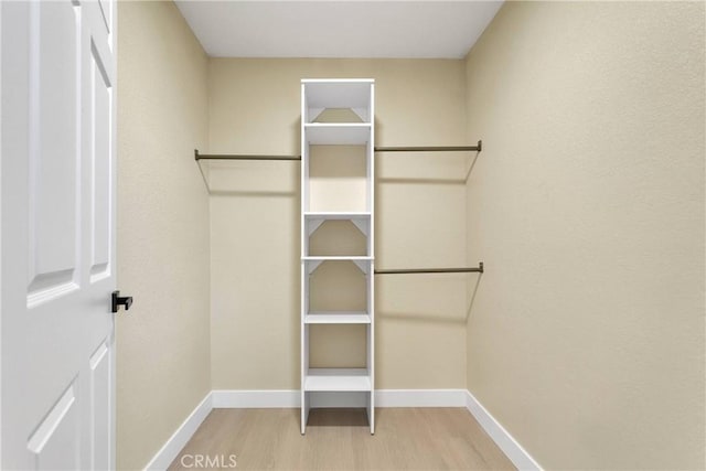 spacious closet with wood finished floors