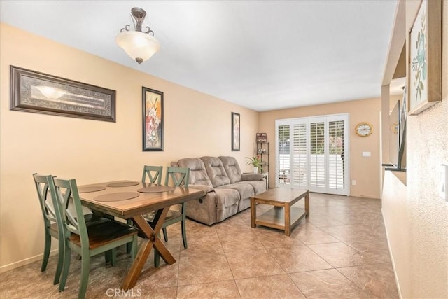interior space featuring light tile patterned flooring