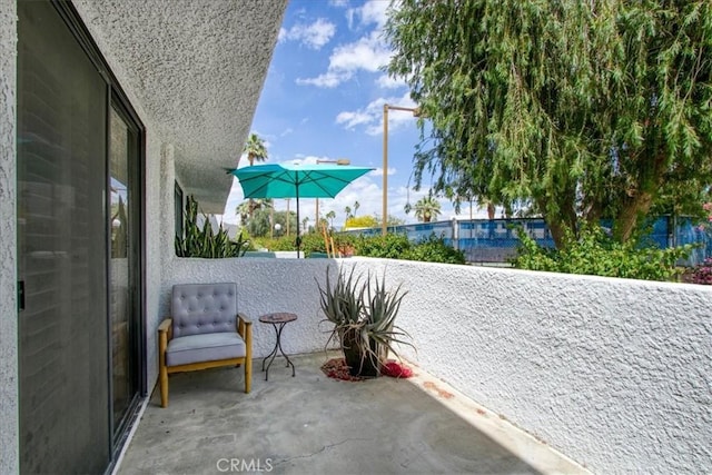 balcony with a patio