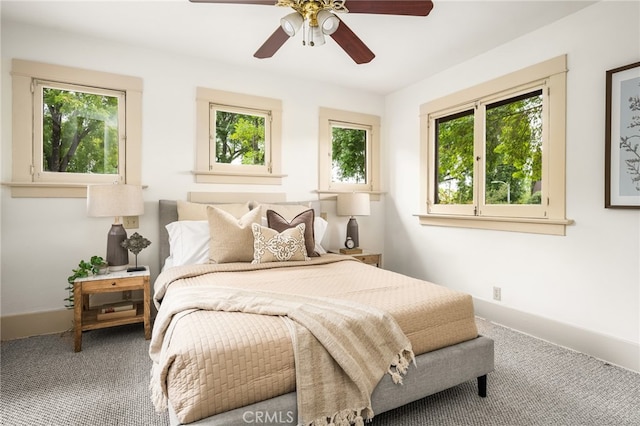 1559 Diamond Ave, South Pasadena, CA 91030 - carpeted bedroom featuring baseboards, multiple windows, and a ceiling fan