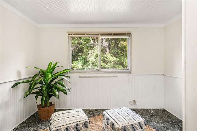 1559 Diamond Ave, South Pasadena, CA 91030 - sitting room featuring wooden walls, ornamental molding, and wainscoting
