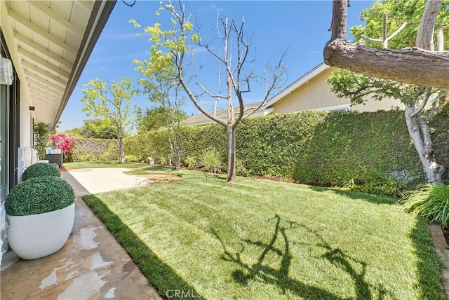 1467 N Kathleen Ln, Orange, CA 92867 - view of yard with a patio, central AC unit, and a fenced backyard