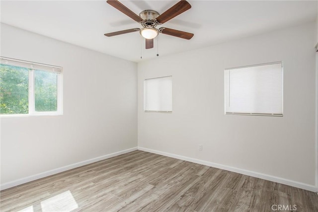 636 Harding Dr, Redlands, CA 92373 - unfurnished room with baseboards, ceiling fan, and wood finished floors