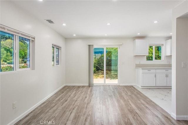 636 Harding Dr, Redlands, CA 92373 - interior space featuring visible vents, recessed lighting, baseboards, and light wood finished floors