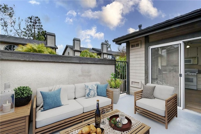 view of patio / terrace with an outdoor living space