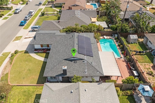 aerial view featuring a residential view
