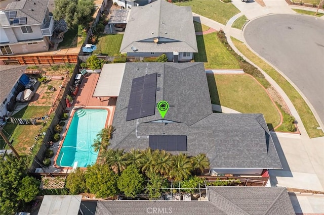 bird's eye view featuring a residential view