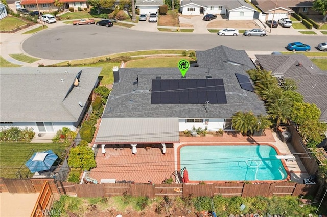 bird's eye view with a residential view