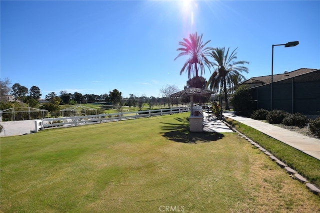 view of yard with fence
