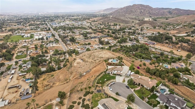 birds eye view of property featuring a residential view and a mountain view