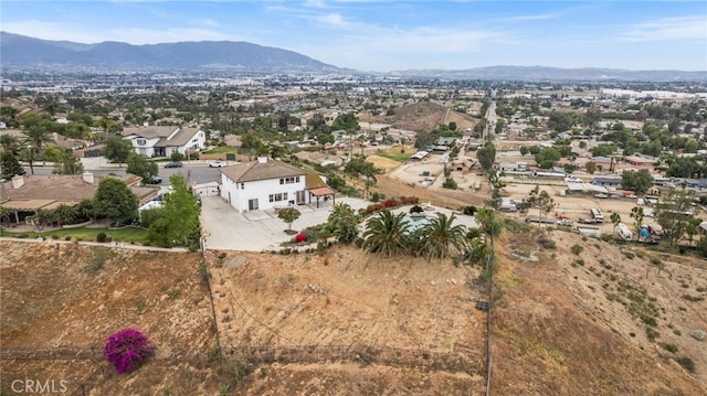 aerial view with a mountain view