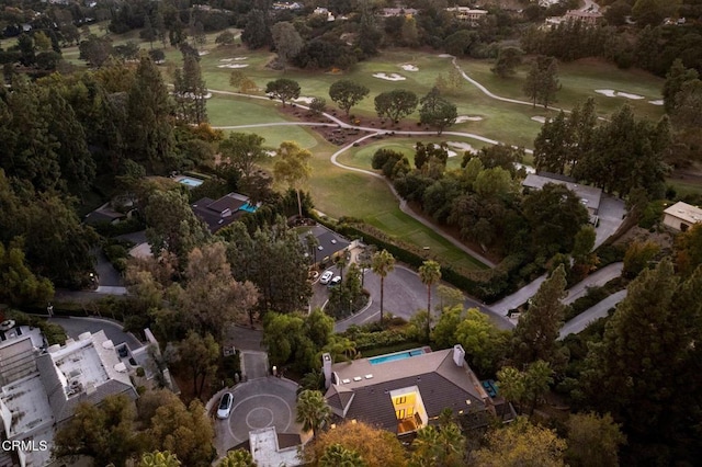 bird's eye view with golf course view