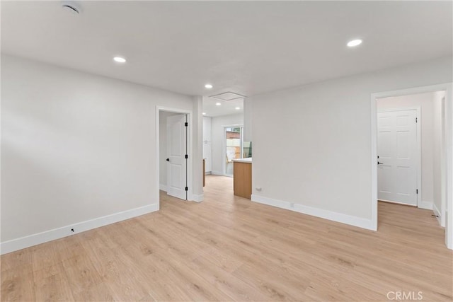 920 W Hollyvale St, Azusa, CA 91702 - spare room with light wood-style flooring, baseboards, and recessed lighting