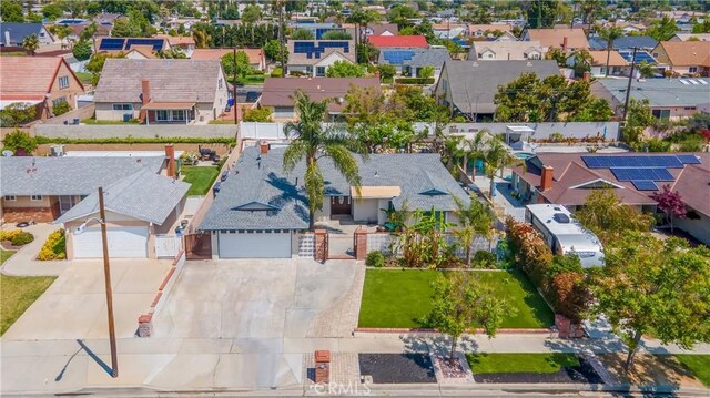 bird's eye view featuring a residential view