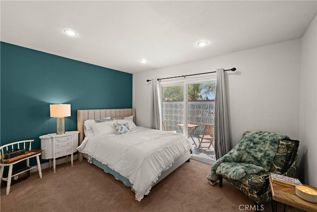 8784 Lurline St, Rancho Cucamonga, CA 91701 - carpeted bedroom featuring recessed lighting and access to outside