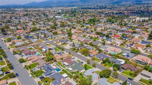 bird's eye view featuring a mountain view