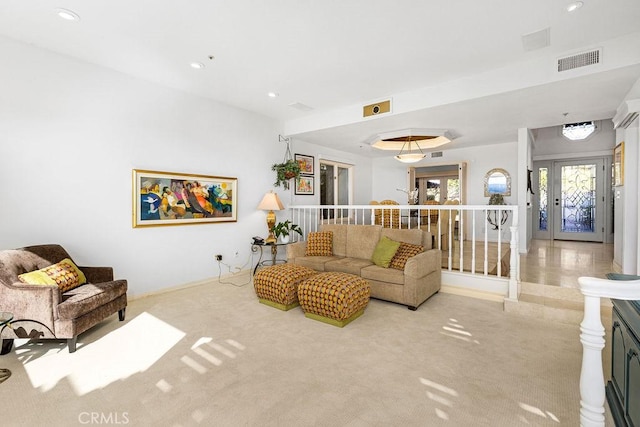 776 Avenida Salvador, San Clemente, CA 92672 - living area featuring recessed lighting, baseboards, visible vents, and carpet