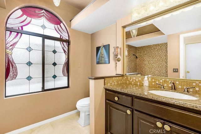 776 Avenida Salvador, San Clemente, CA 92672 - full bath featuring tile patterned flooring, tasteful backsplash, walk in shower, vanity, and toilet