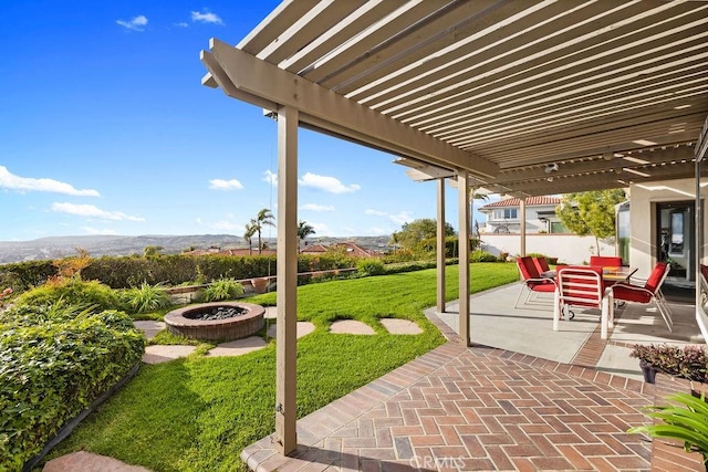 776 Avenida Salvador, San Clemente, CA 92672 - view of patio / terrace featuring a pergola and an outdoor fire pit