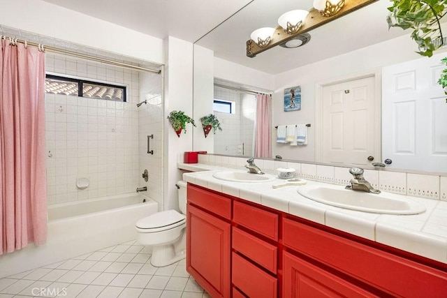 776 Avenida Salvador, San Clemente, CA 92672 - full bath with a sink, tile patterned floors, toilet, and shower / bath combination with curtain