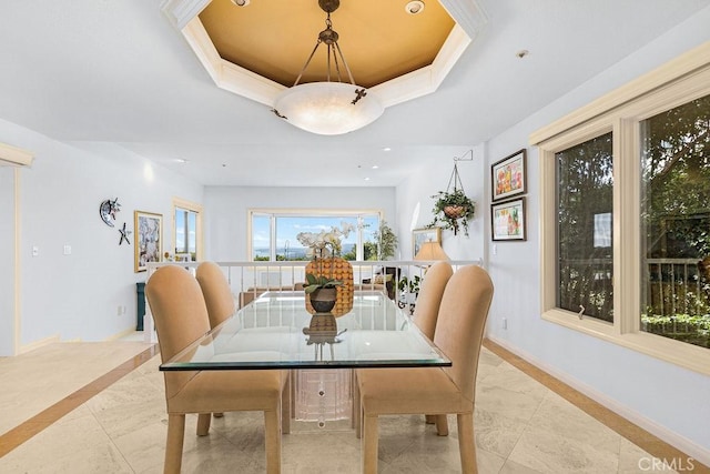776 Avenida Salvador, San Clemente, CA 92672 - dining space with a tray ceiling and baseboards