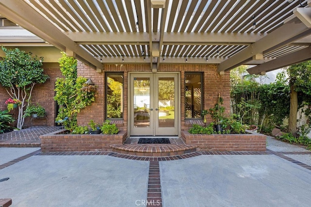 776 Avenida Salvador, San Clemente, CA 92672 - entrance to property featuring french doors, a pergola, a patio area, and brick siding