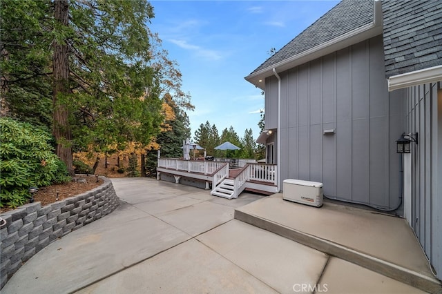 26122 Augusta Dr, Lake Arrowhead, CA 92352 - view of patio / terrace with a wooden deck