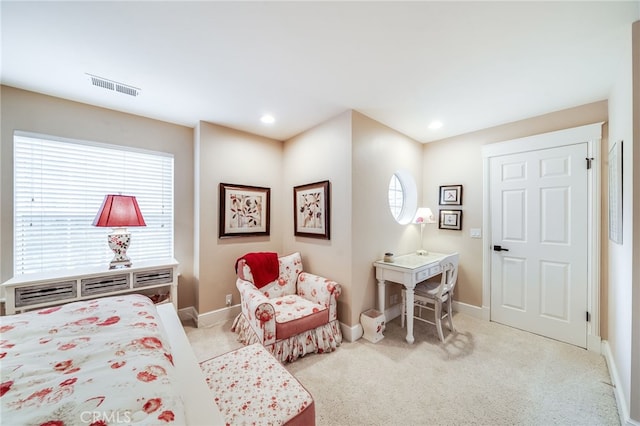 26122 Augusta Dr, Lake Arrowhead, CA 92352 - bedroom with baseboards, carpet, recessed lighting, and visible vents