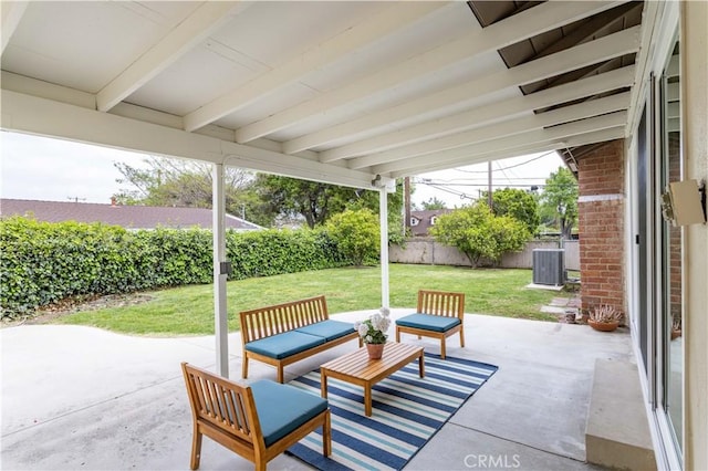 11652 Mclennan Ave, Granada Hills, CA 91344 - view of patio featuring central air condition unit and a fenced backyard