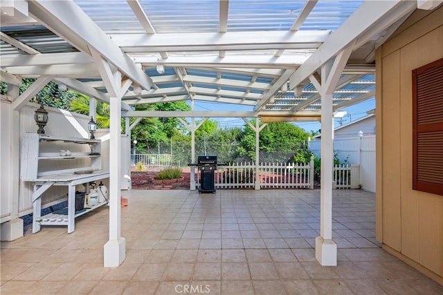28970 Exmoor Ct, Menifee, CA 92586 - view of patio / terrace featuring fence, a pergola, and area for grilling
