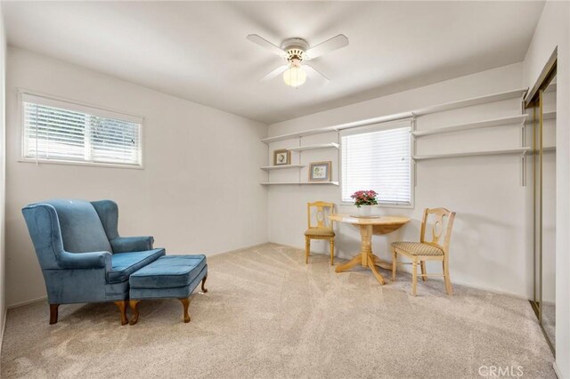 2574 W Heffron Dr, Anaheim, CA 92804 - sitting room with carpet floors and ceiling fan