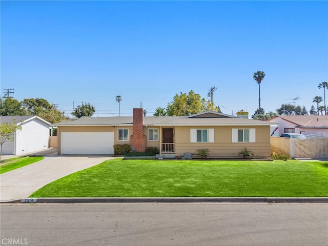 2574 W Heffron Dr, Anaheim, CA 92804 - single story home featuring driveway, a garage, fence, a front lawn, and stucco siding